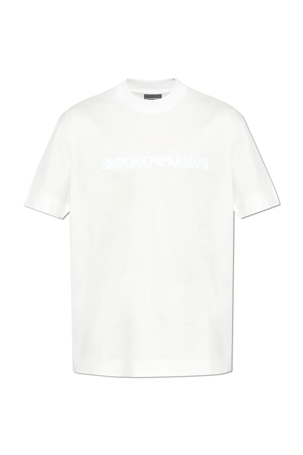 T-shirt z logo o aksamitnym wykończeniu