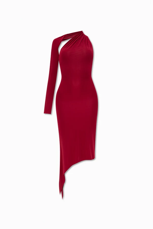 CZERWONY Asymetryczna sukienka