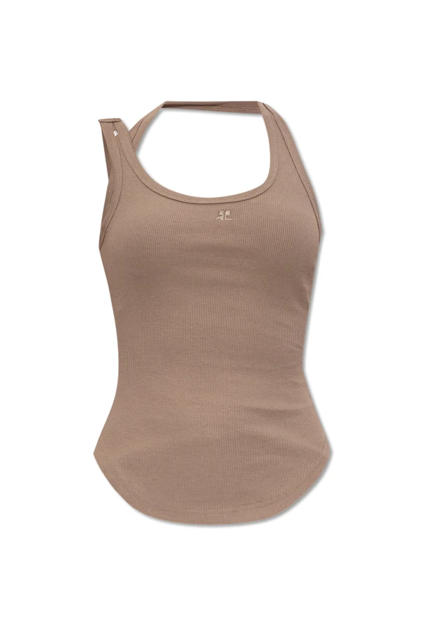 BRĄZOWY Prążkowany top