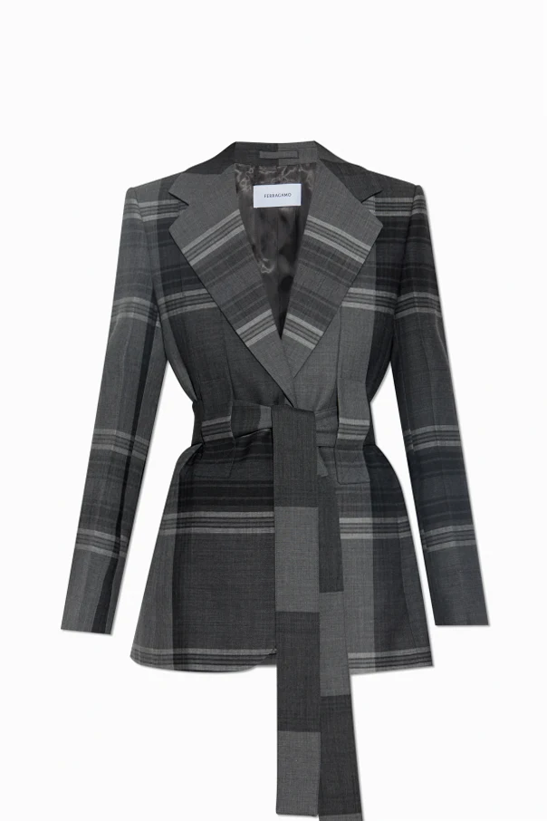 GRAU Blazer mit Taillengürtel