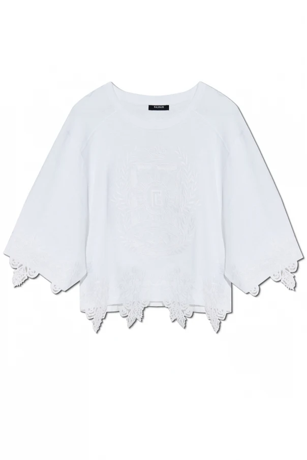 BIAŁY  Top typu `oversize`
