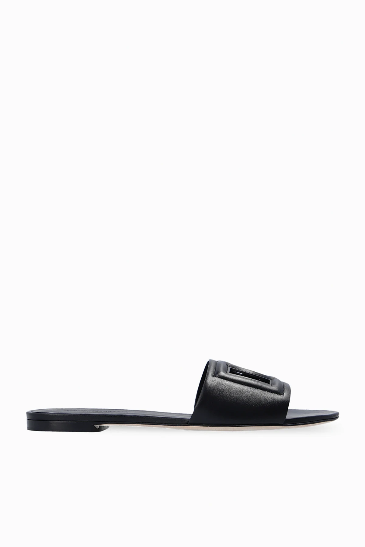BLACK ‘Bianca’ leather slides