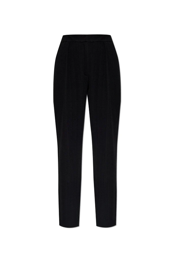 BLACK Herringbone patterned trousers