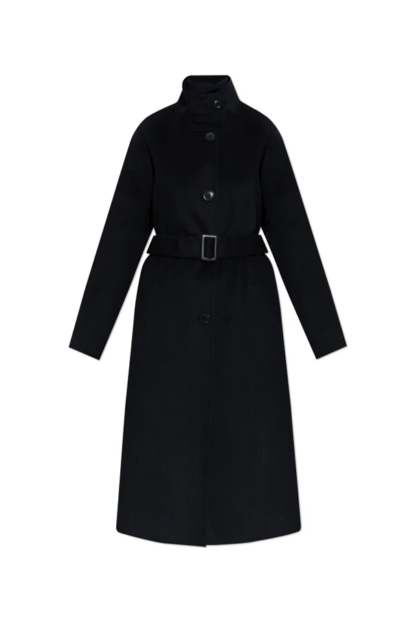 NAVY BLUE Coat with stand-up collar