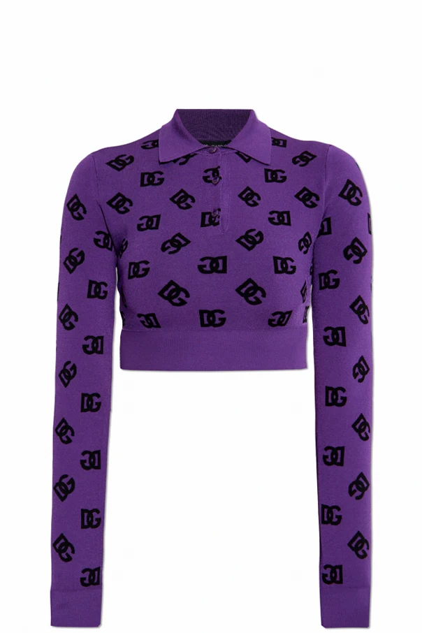 LILA Kurzes Poloshirt mit langen Ärmeln