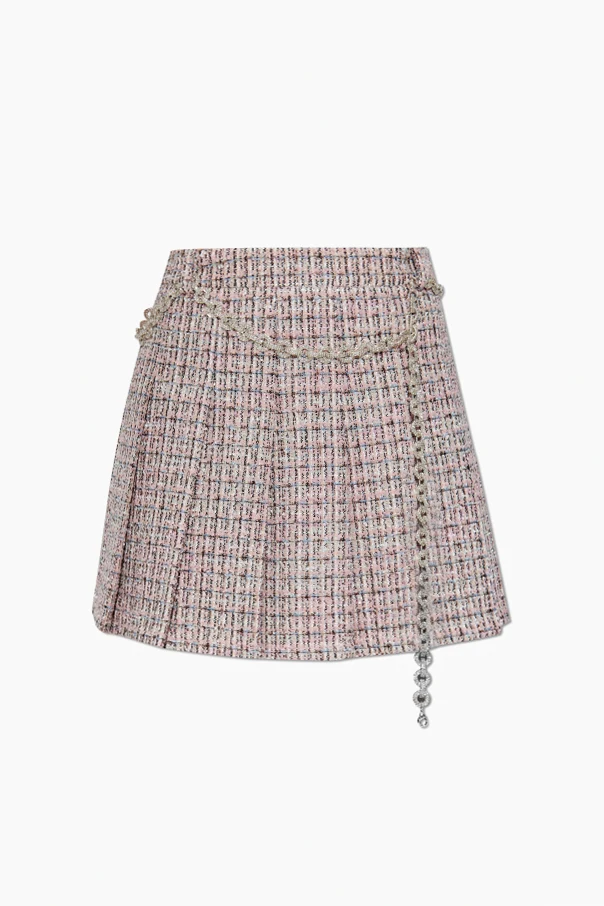 PINK Tweed pleated skirt