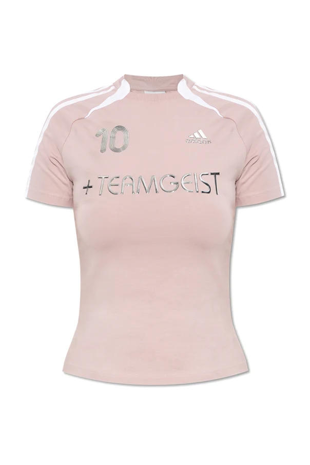 RÓŻOWY T-shirt z nadrukowanym logo