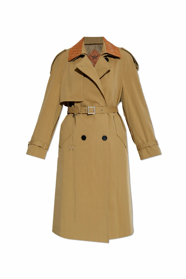 beżowy Trencz z pagonami na ramionach