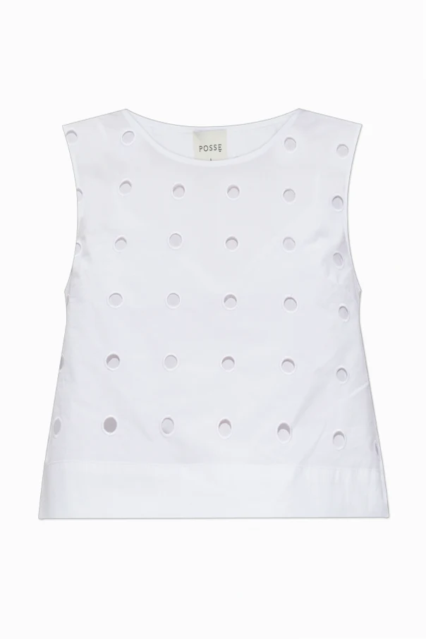 BIAŁY  Ażurowy top `Peggy`