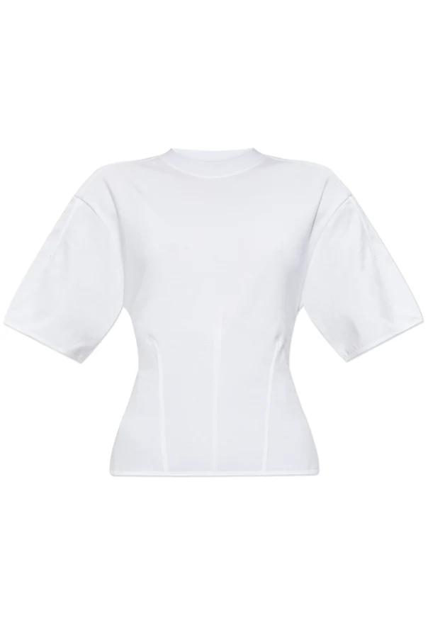 BIAŁY  T-shirt z okrągłym dekoltem