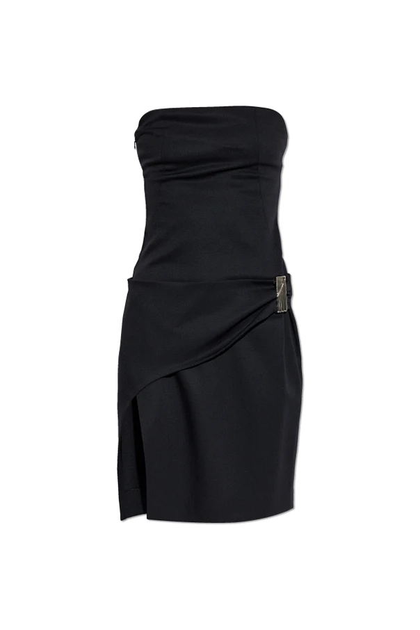 SCHWARZ Kleid mit Falte