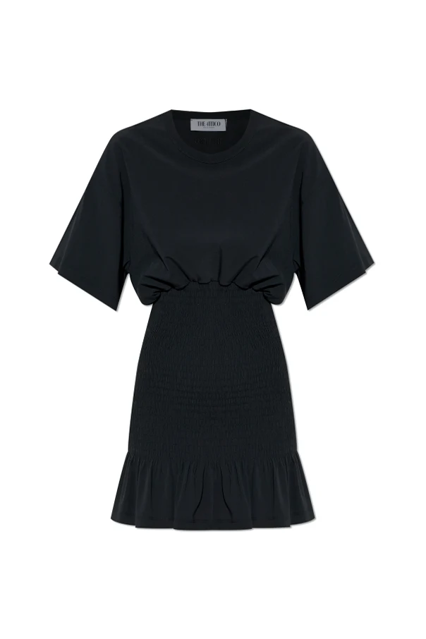 SCHWARZ Kleid mit Raffung