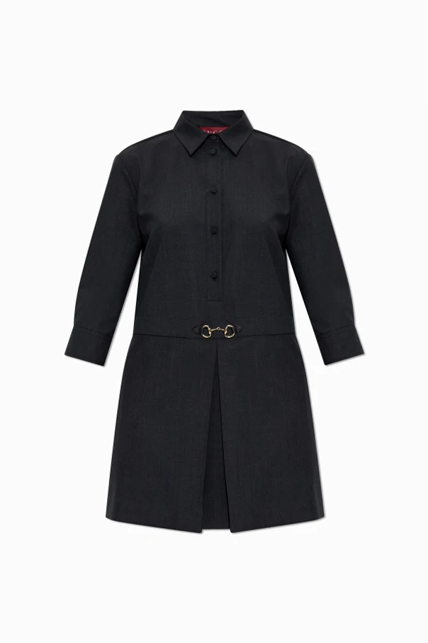 GRAU Kurzes Kleid mit Kragen