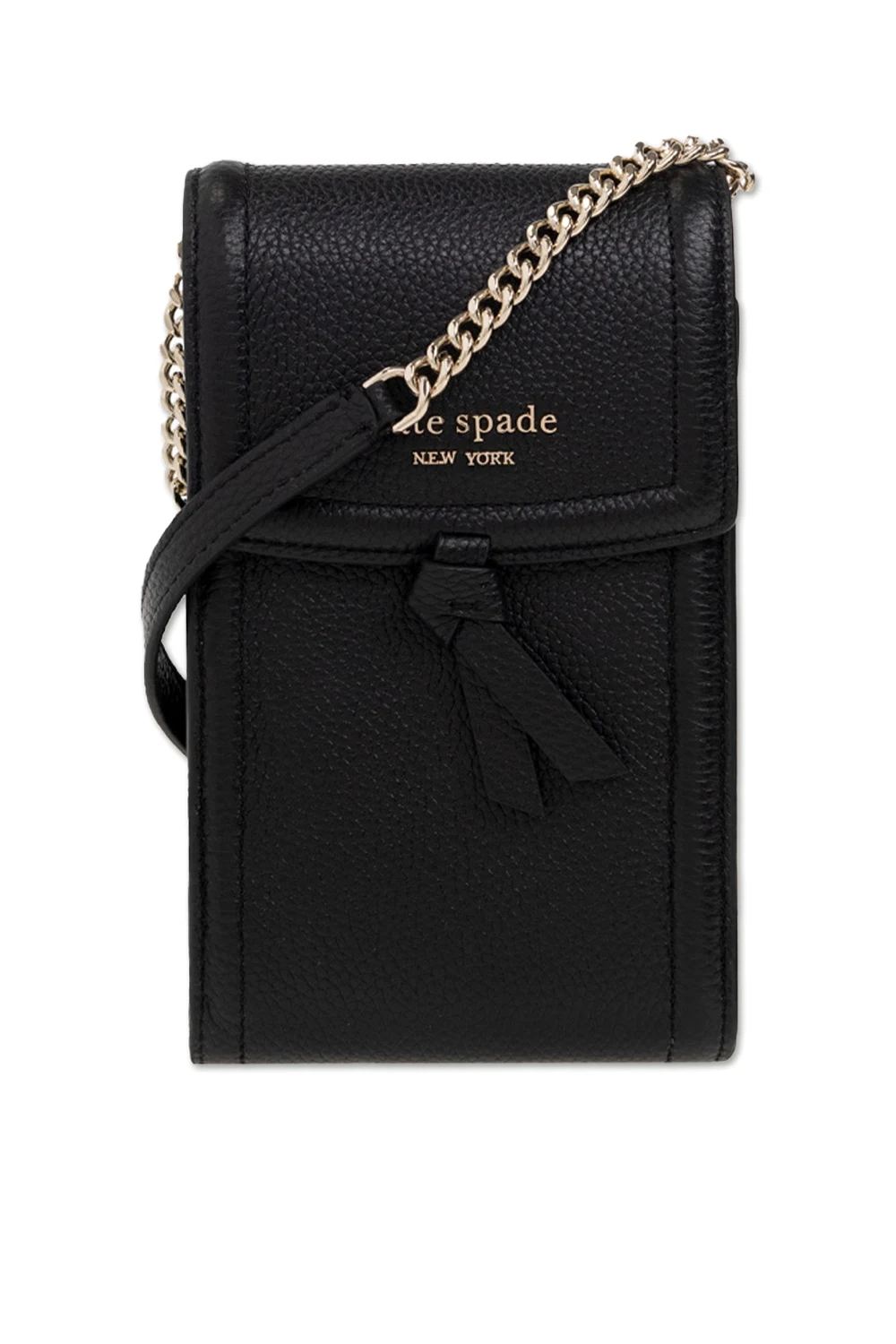 BLACK ‘Knott’ phone pouch with strap
