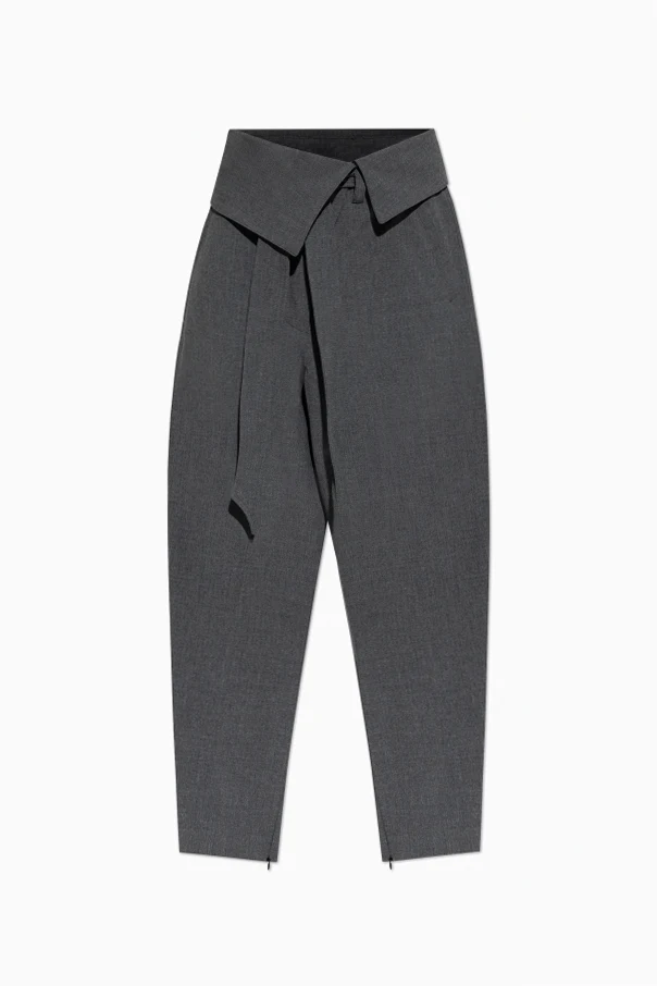 GRAU Hose mit hohem Bund