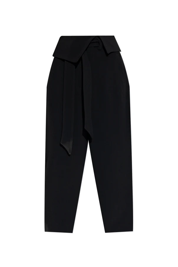 SCHWARZ Hose mit hohem Bund