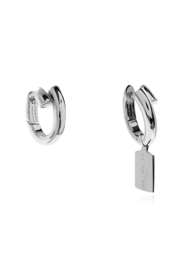 SILBER Messing-Ohrringe mit asymmetrischer Form