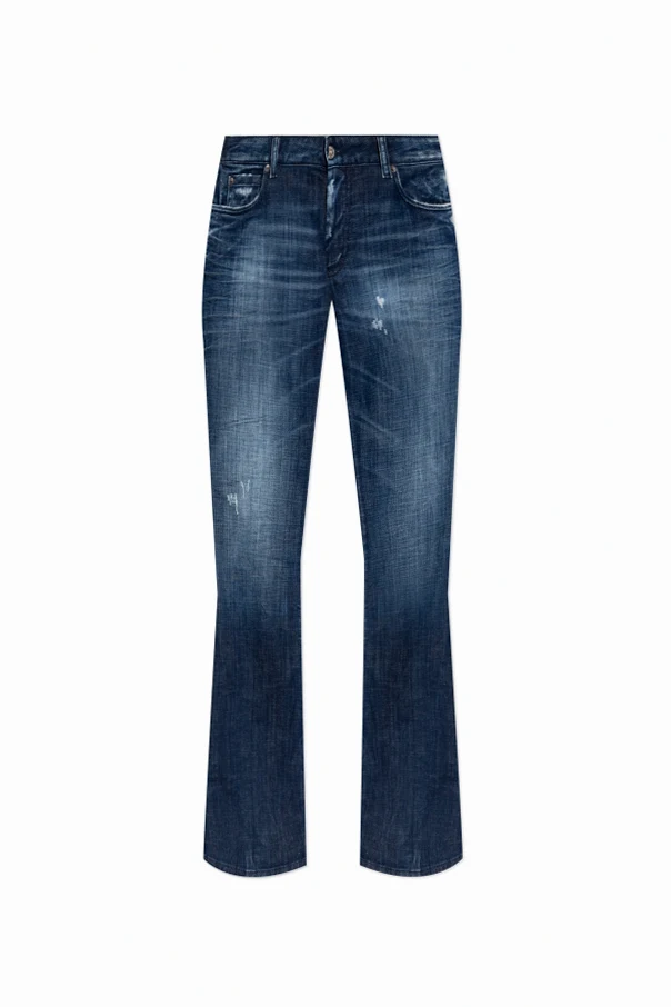 GRANATOWY Jeansy `Medium Waist`
