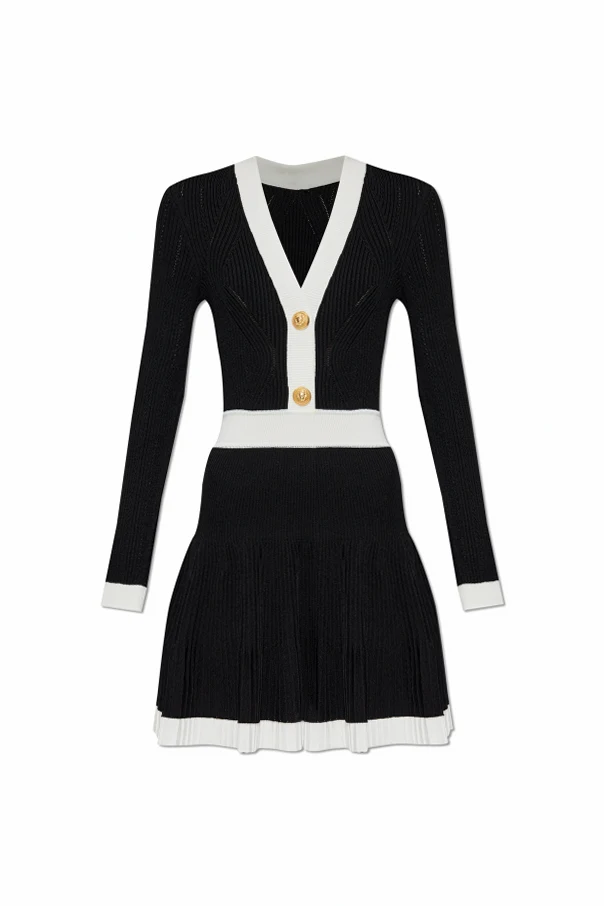 SCHWARZ Kleid mit langen Ärmeln