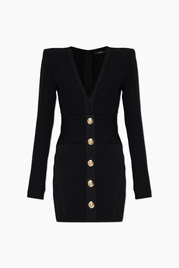 SCHWARZ Geripptes Kleid