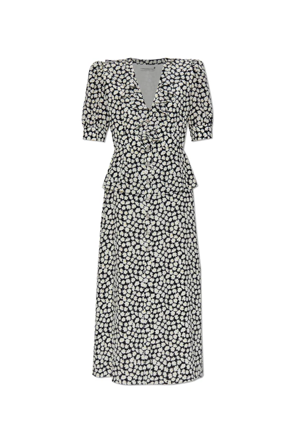 SCHWARZ Seidenkleid mit Blumenmuster