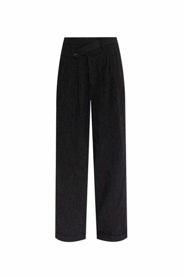 GRAU Hose mit Wollbesatz