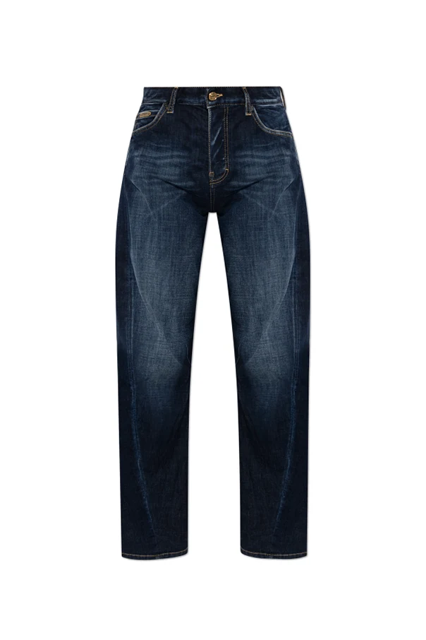 GRANATOWY Jeansy `D2 Twisted`