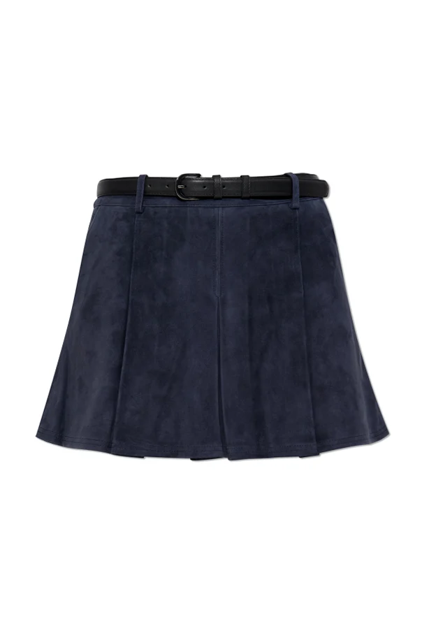 NAVY BLUE Suede skirt