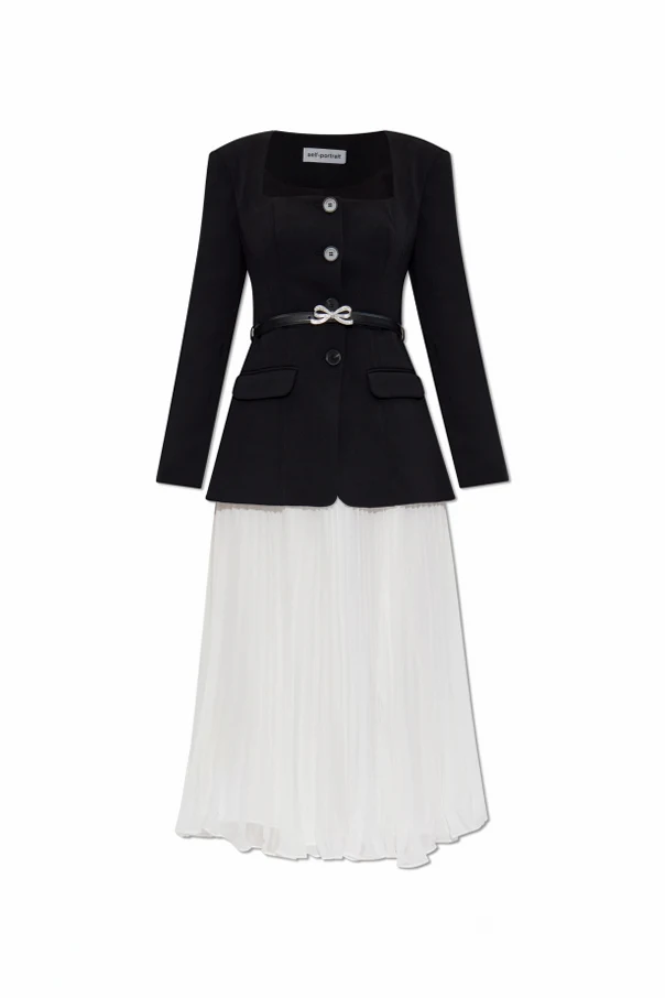 CZARNY Sukienka z plisowanym dołem