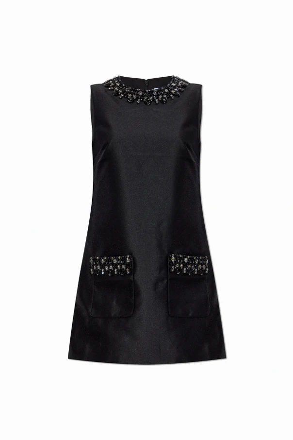 BLACK Dress with shimmering appliqués