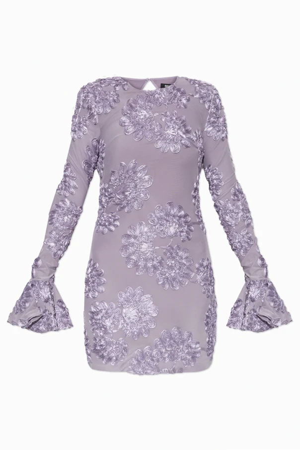 LILA Kleid mit Blumenmuster