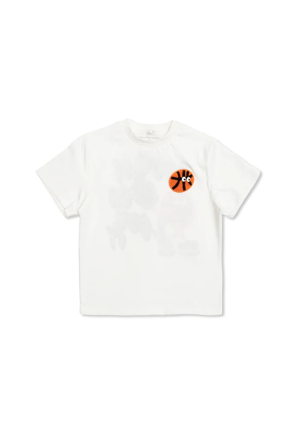 WHITE T-shirt with front patch