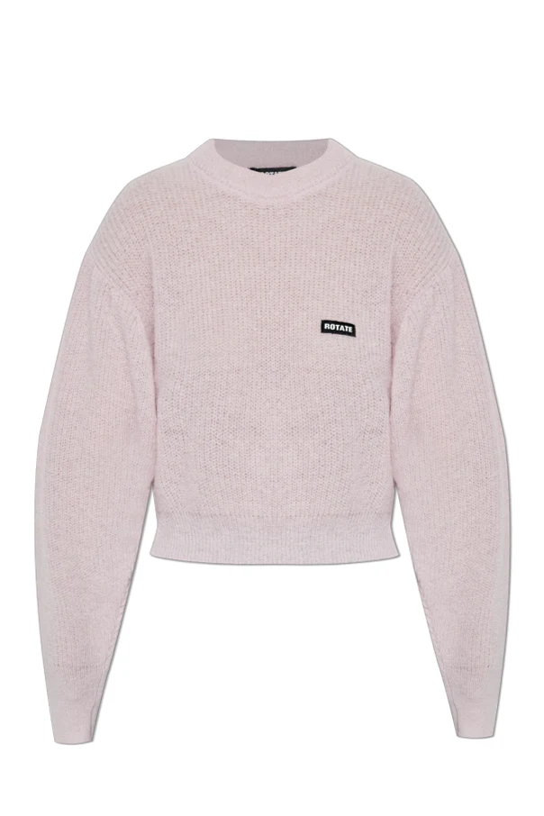 RÓŻOWY Sweter z logo