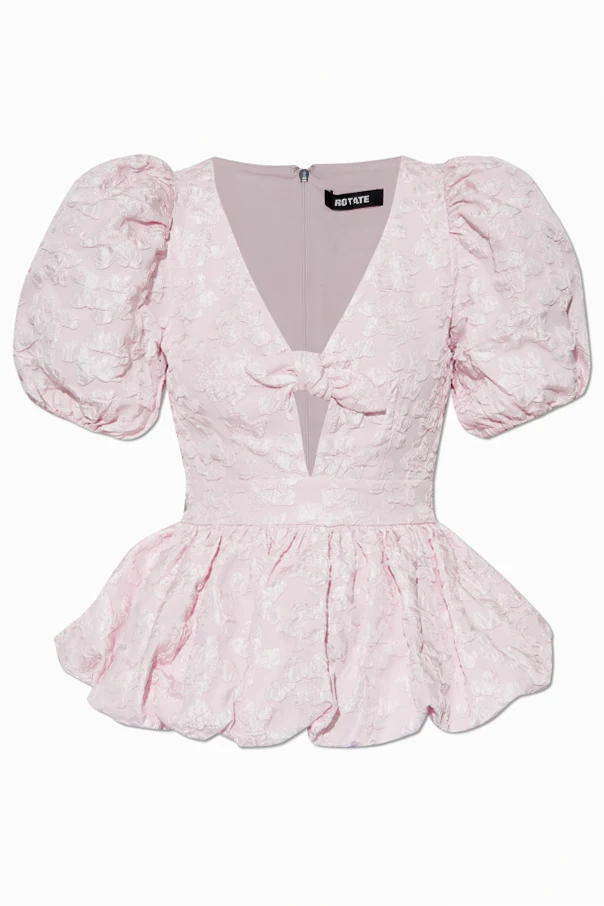 RÓŻOWY Top z motywem kwiatowym