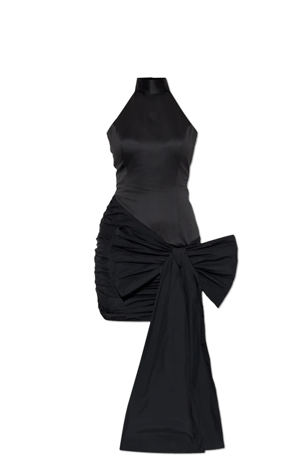 CZARNY Sukienka z kokardą