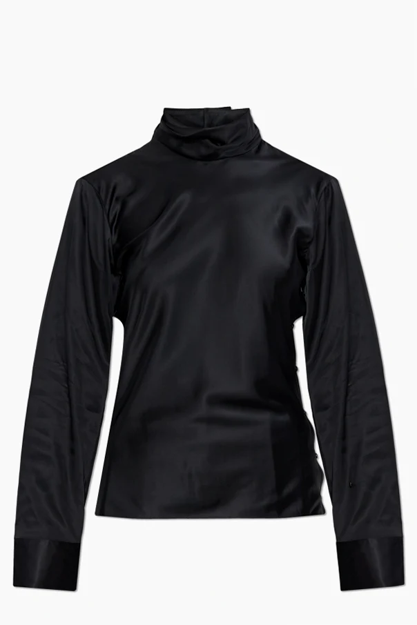 CZARNY Top ze stójką