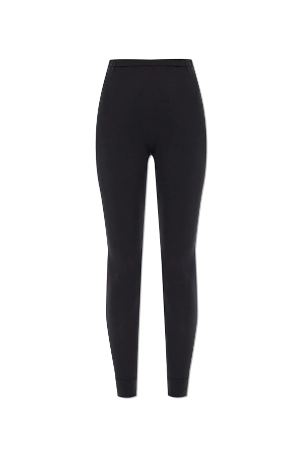 SCHWARZ Hose mit dekorativem Abschluss