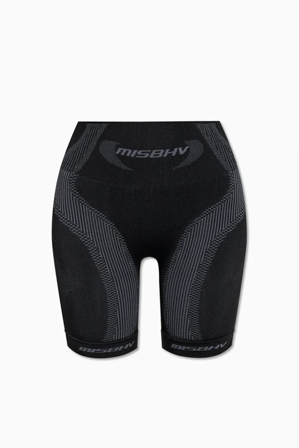 SCHWARZ Kurze Leggings mit Logo