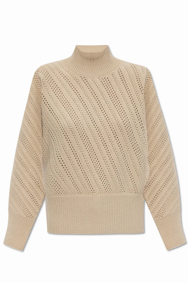 beżowy Sweter ze stójką