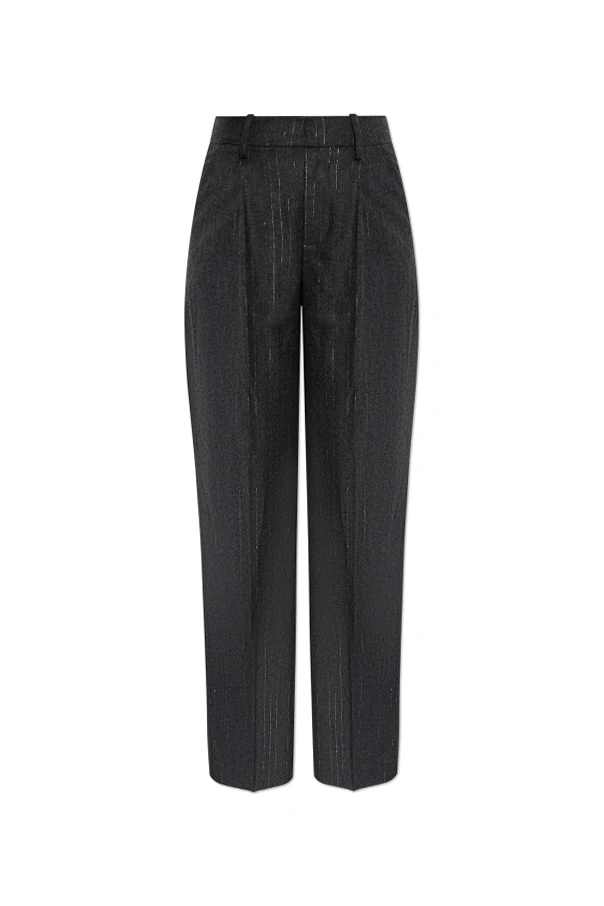 GRAU Hose mit Bügelfalte und Lurex-Faden