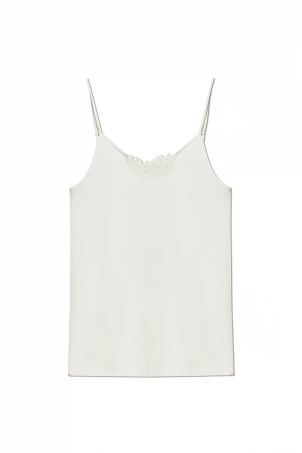 WEISS Top mit Trägern