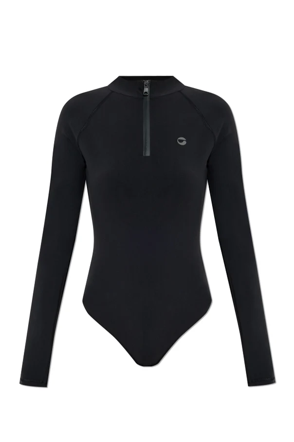 SCHWARZ Body mit langen Ärmeln