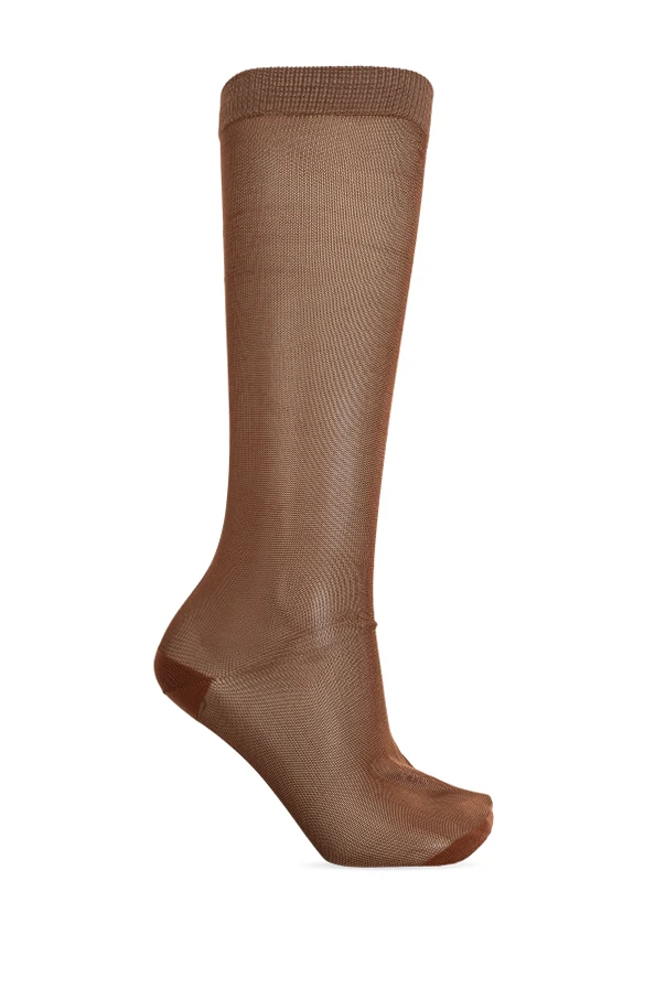 BRAUN Kniehohe Socken mit Logo