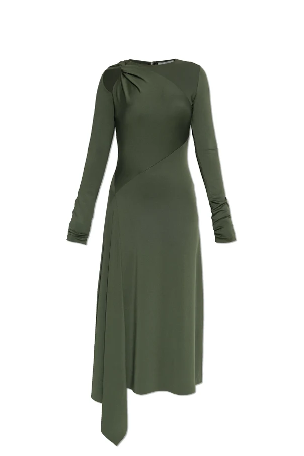 GRÜN Asymmetrisches Kleid mit Drapierung