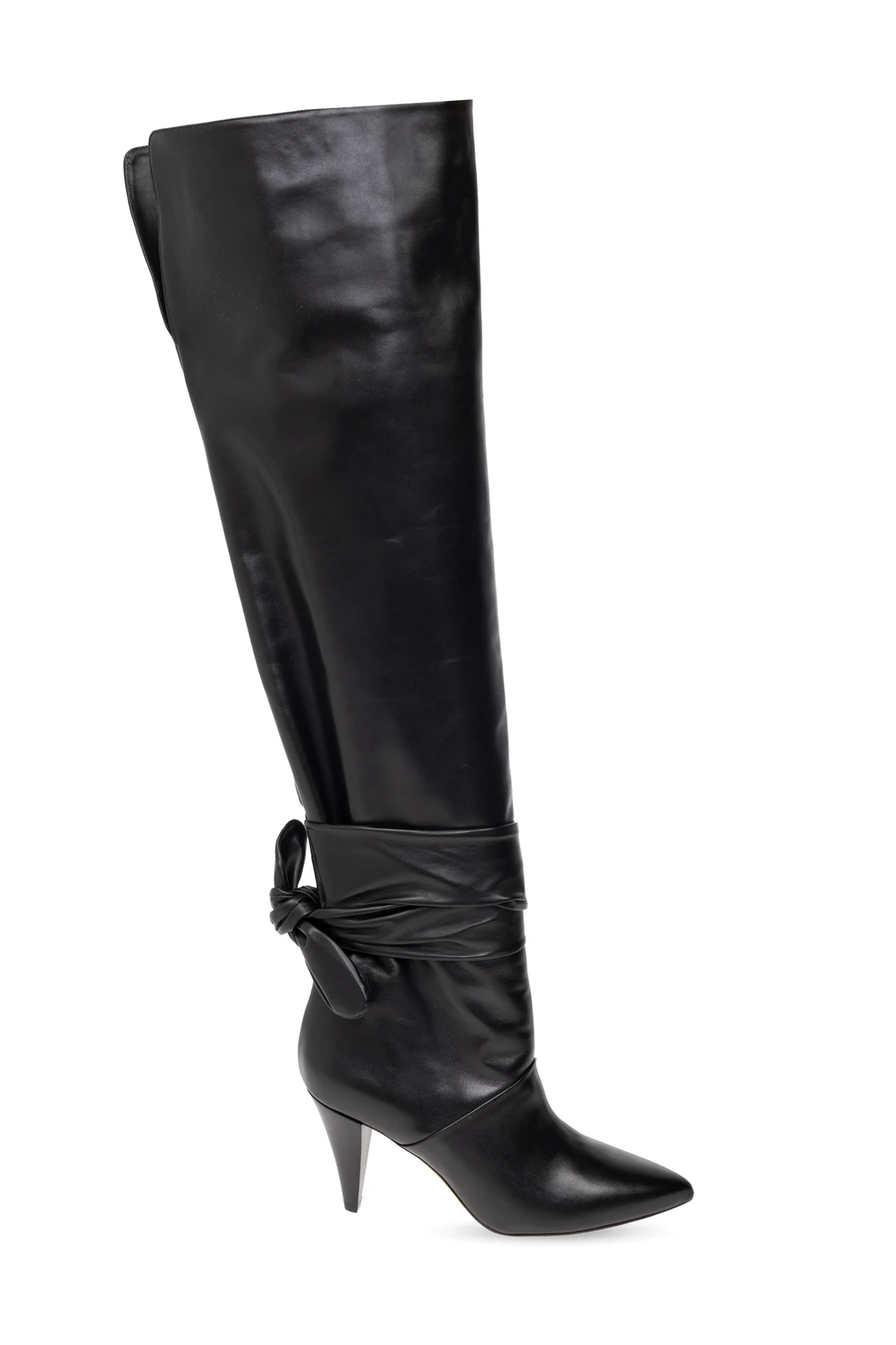 Skórzane kozaki na obcasie ‘Noric’