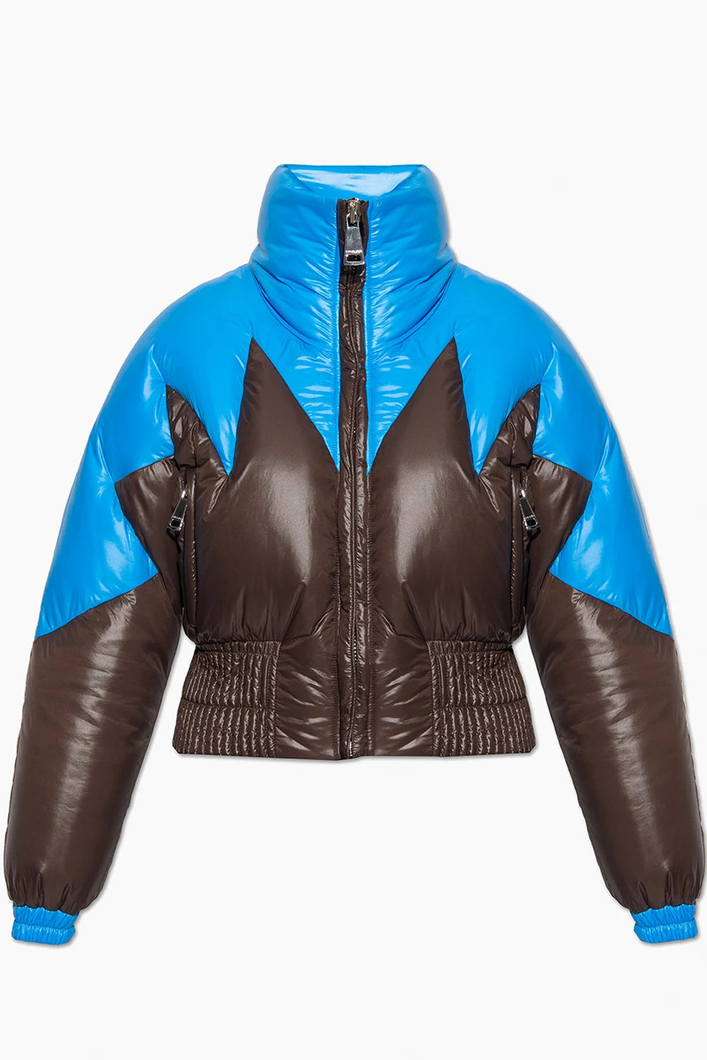 Down jacket with standing collar