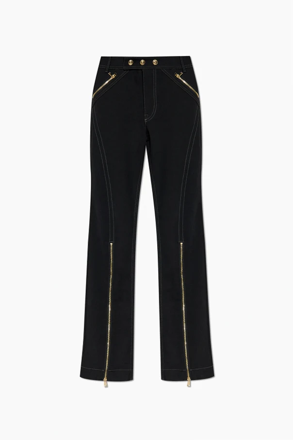 BLACK Jeans with sewn-in zippers in the legs