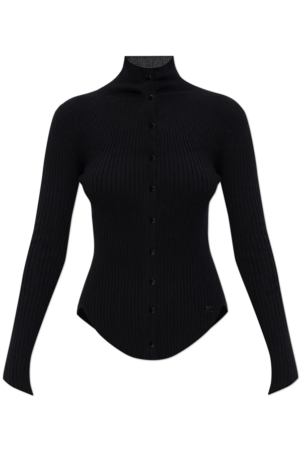 SCHWARZ Cardigan mit Stehkragen