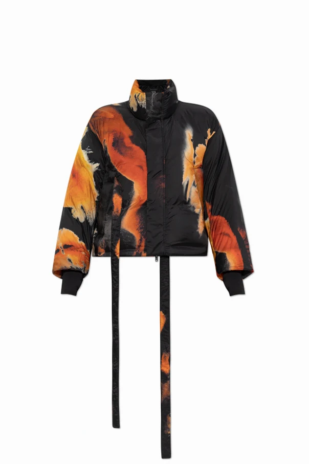 CZARNY Kurtka puchowa z wzorem