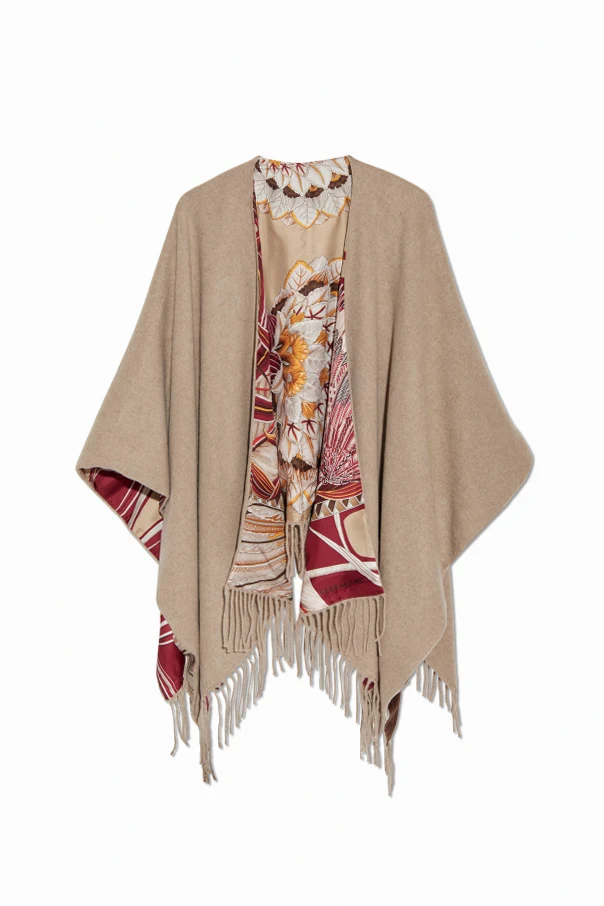 BEIGE Zweiseitiger Poncho